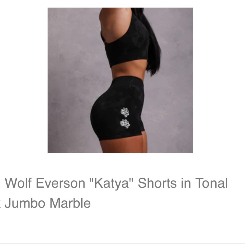 DarcSport- Quad wolf everson “Katya” shorts in tonal black jumbo marble.